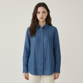 Bohemian Indigo Quiet Ease Button-Down Linen Shirt - front