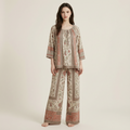 Relaxed Boho Chic Floral Print Paisley Set - front