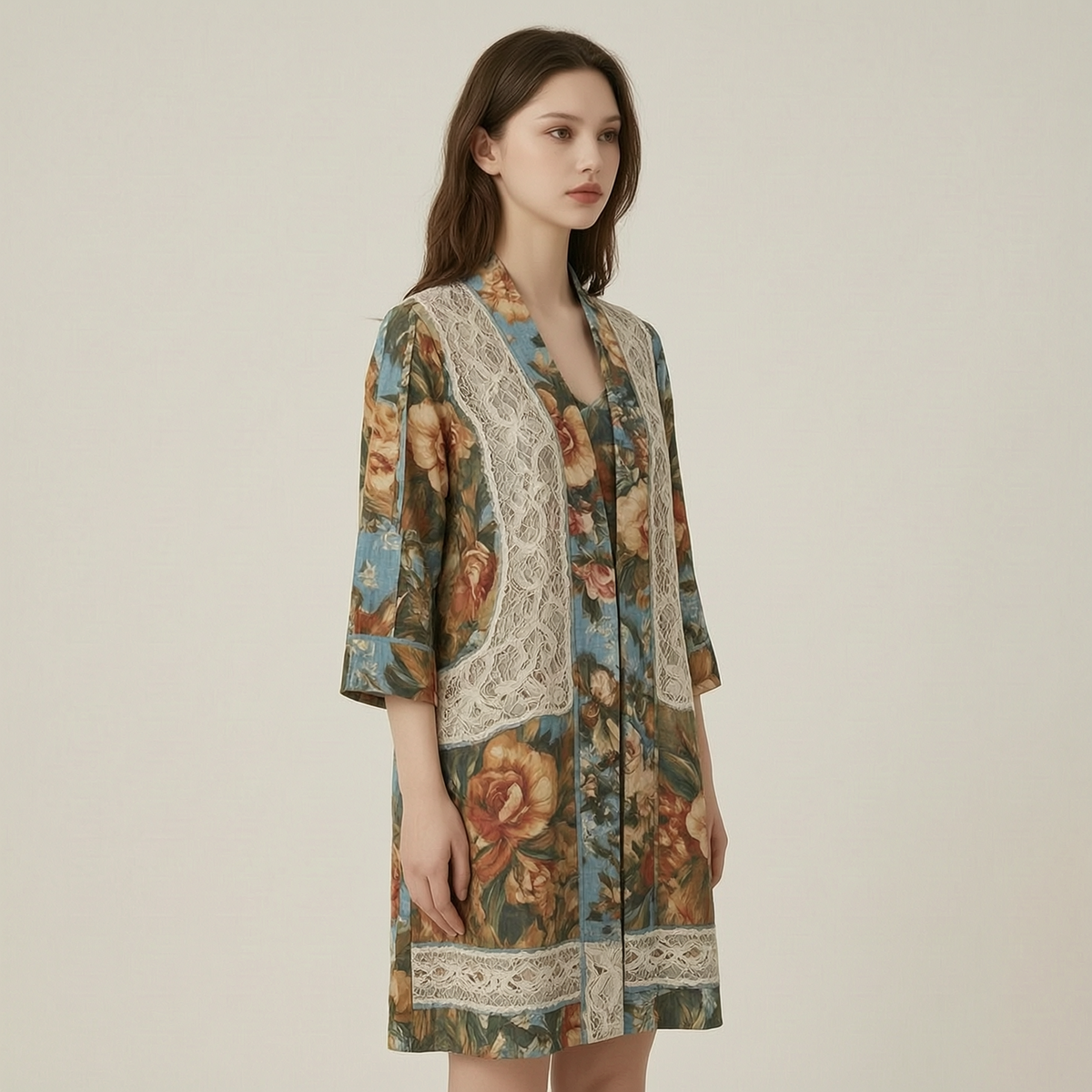 Summer Vintage Floral Lace Patchwork Cardigan 7e20 - left45